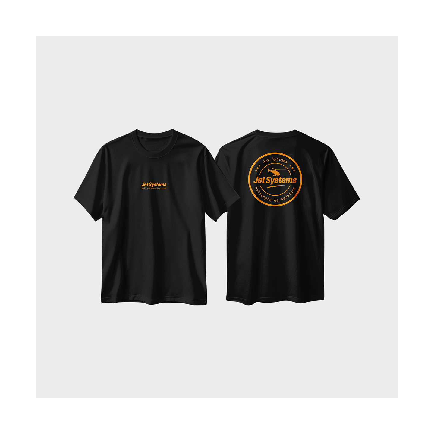 T-Shirt noir et orange jet systems, unisex, confortable et moderne