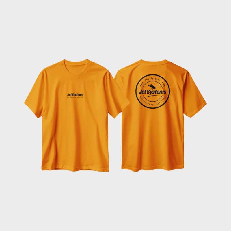 T-Shirt Orange et noir Jet Systems, unisex, confortable et moderne