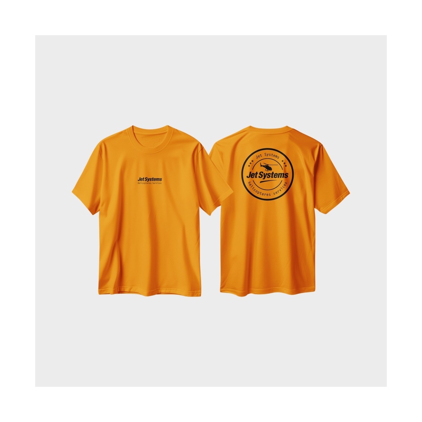 T-Shirt Orange et noir Jet Systems, unisex, confortable et moderne
