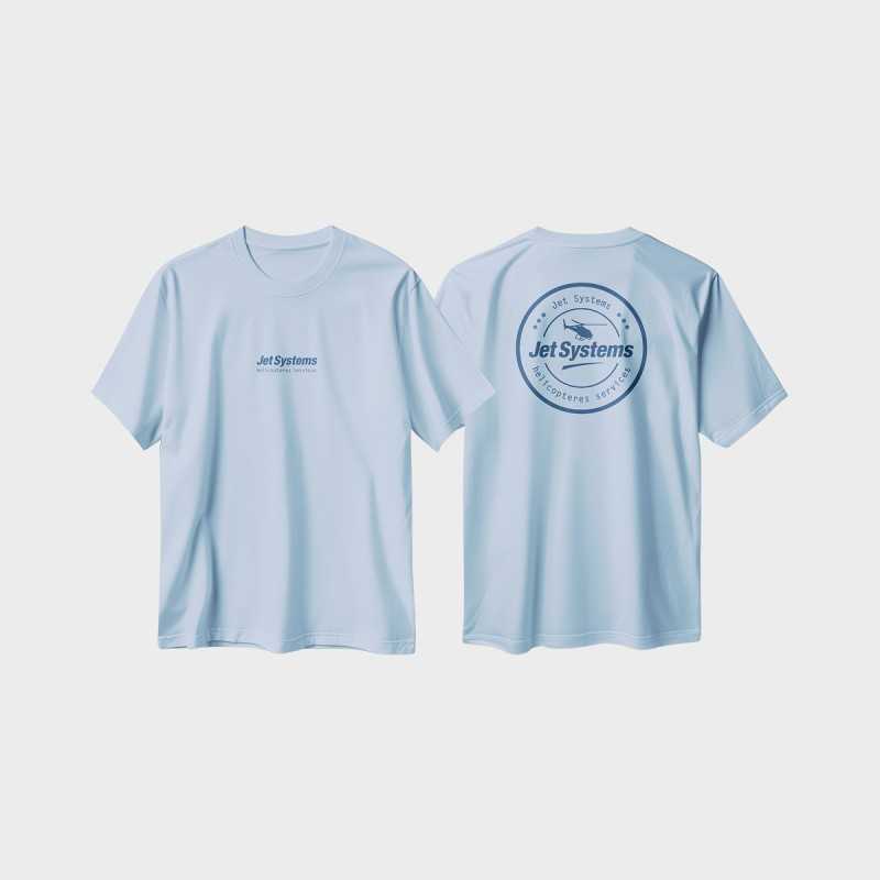 T-Shirt Bleu nuage Jet Systems, unisex, confortable et moderne