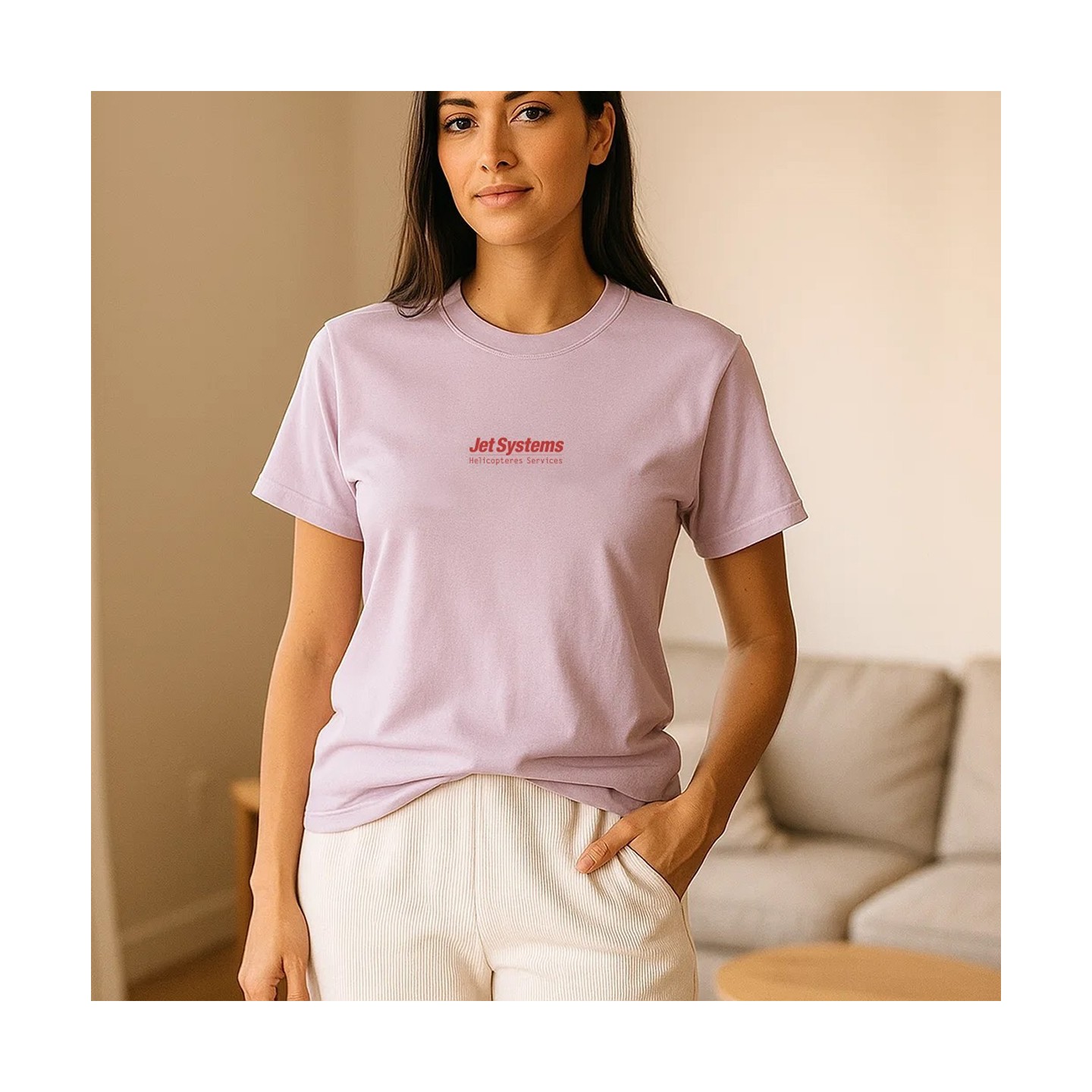 T-Shirt rose clair Systems, unisex, confortable et moderne