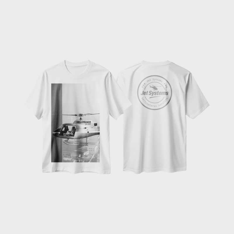 T-Shirt rétro hélifrance, unisex, confortable et moderne