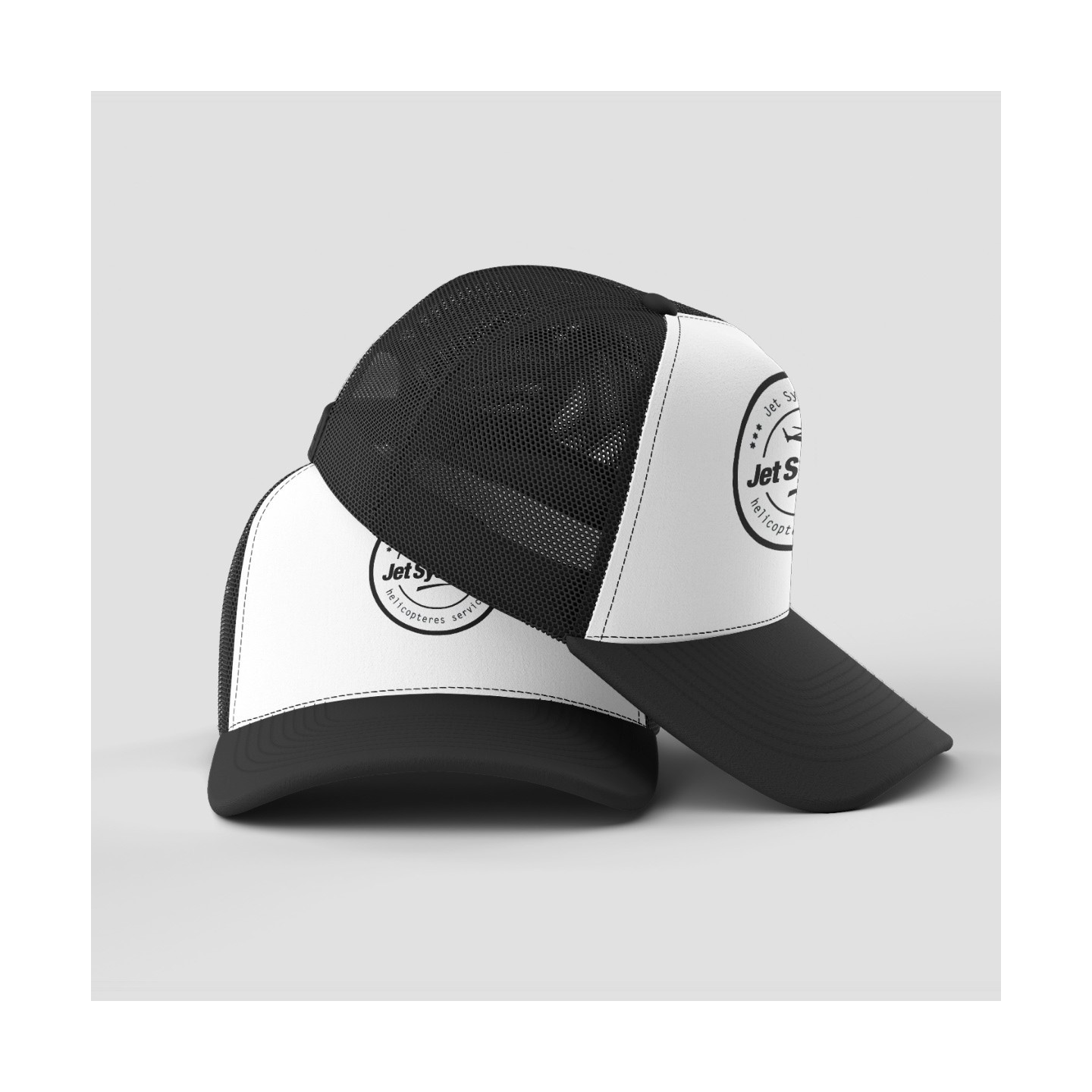 Casquette noir trucker à filet Jet Systems