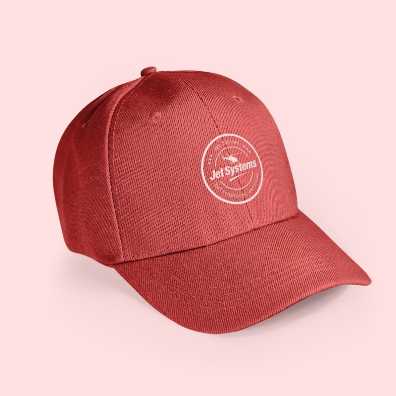 Red embroidered Jet Systems cap