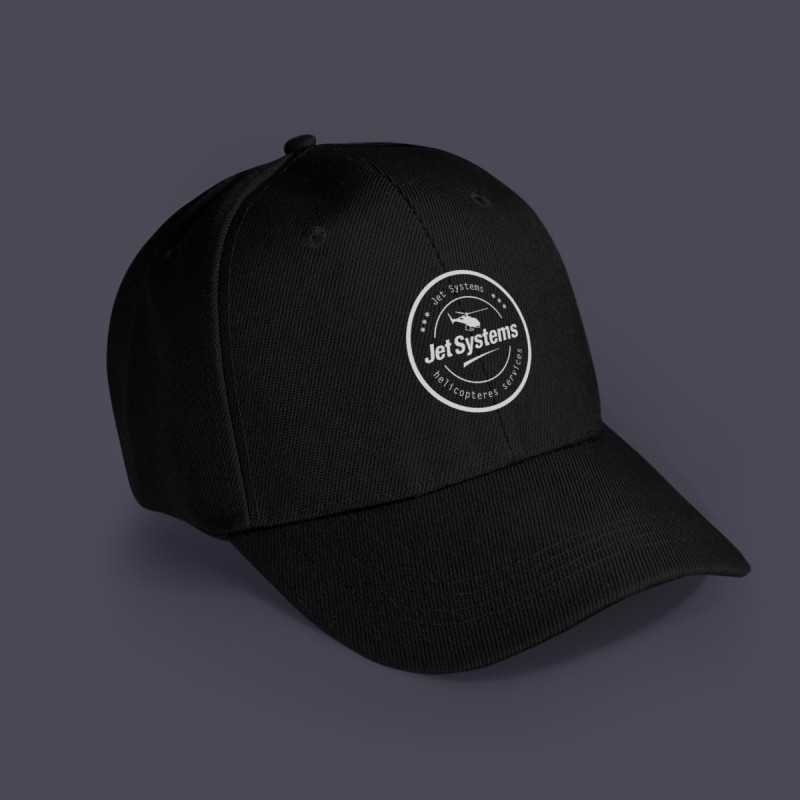 Casquette brodée Jet Systems – Noire, logo rond blanc
