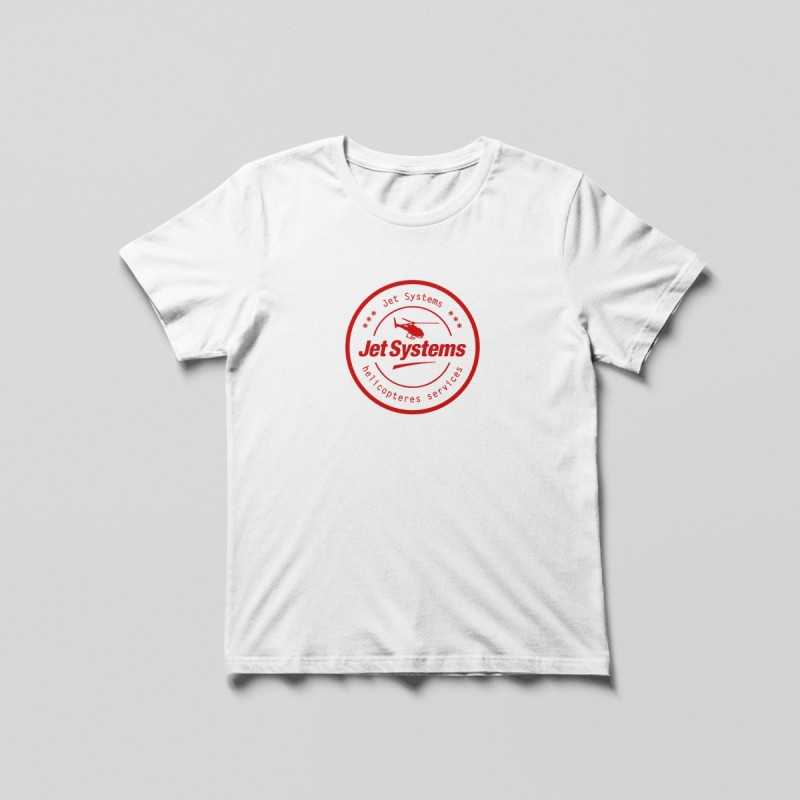 T-shirt blanc logo rond rouge Jet Systems