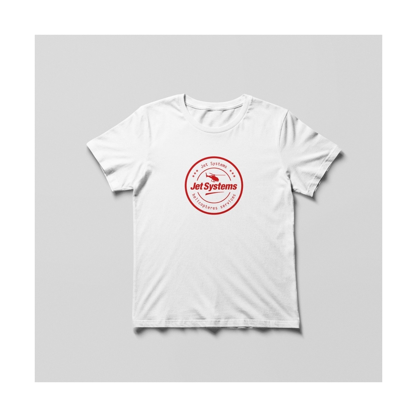 T-shirt blanc logo rond rouge Jet Systems