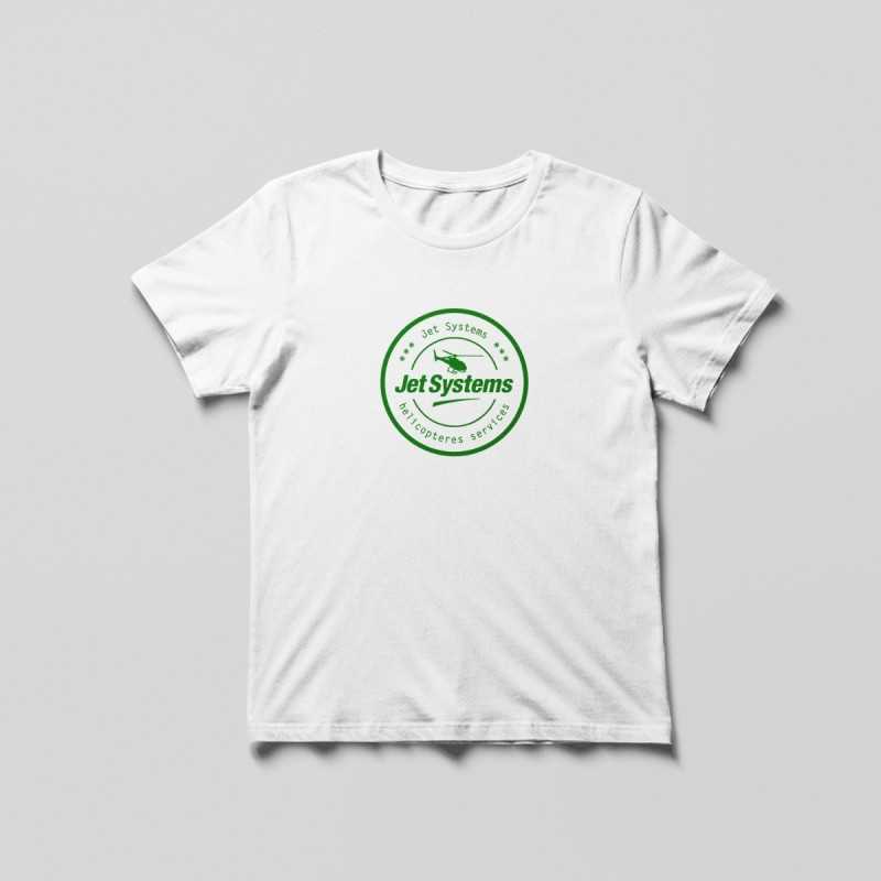 T-shirt blanc logo rond vert Jet Systems