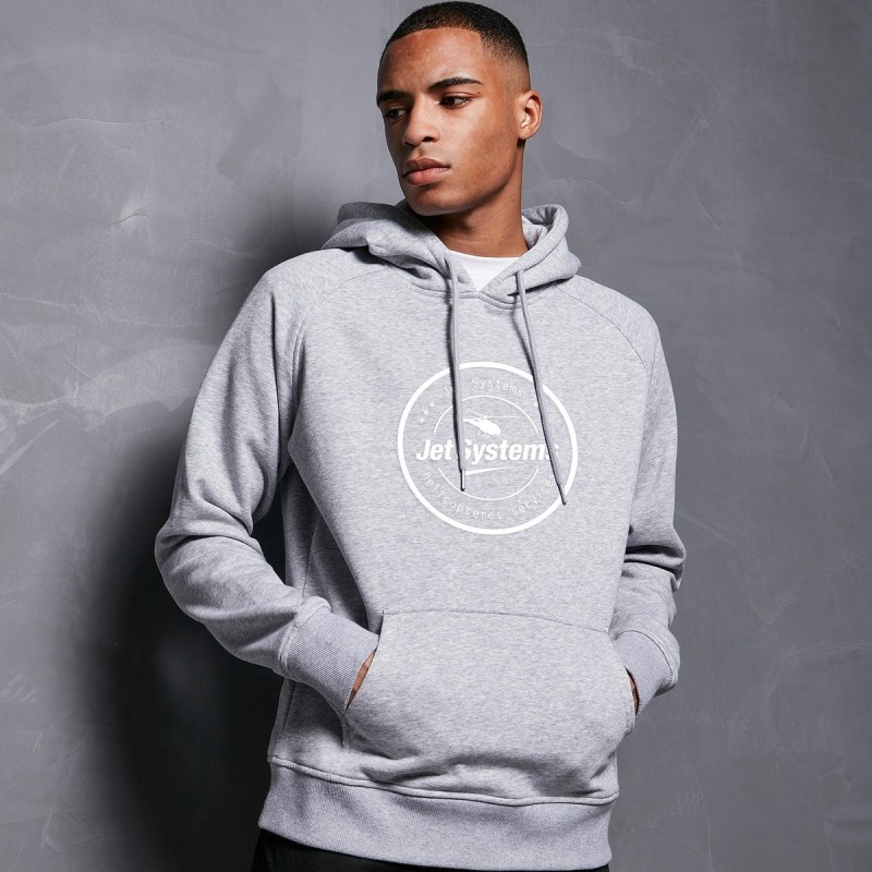 Grey cotton and polyester Jet Systems hoodie