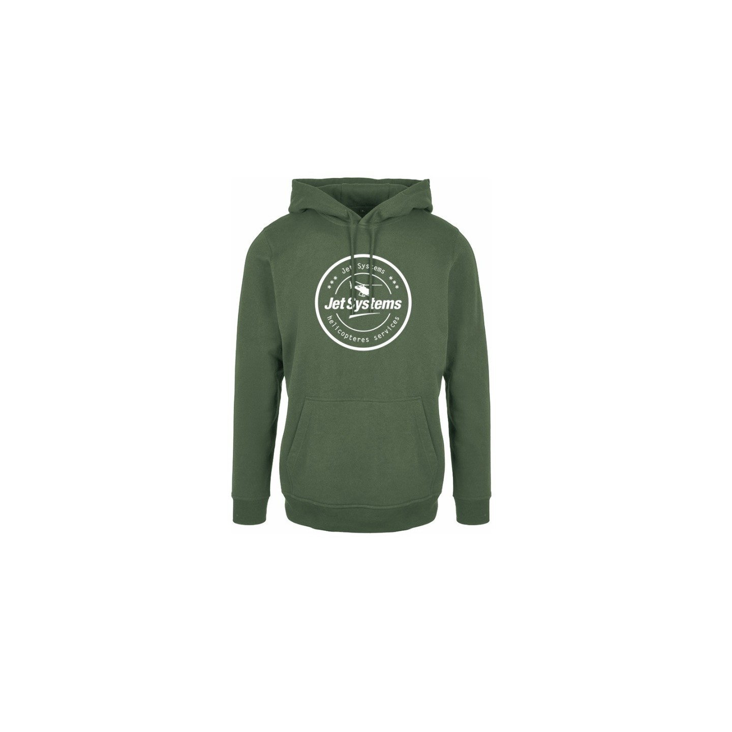 Hoodie kaki brodé Jet Systems – Sweat à capuche haut de gamme
