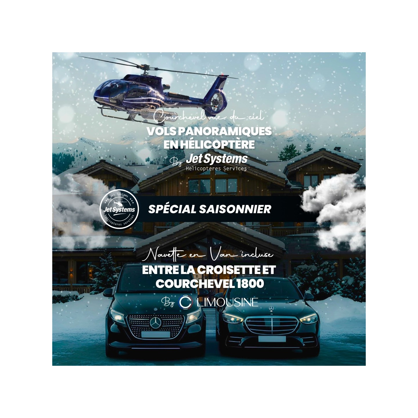 Vol panoramique en hélicoptère | Offre saisonniers Courchevel