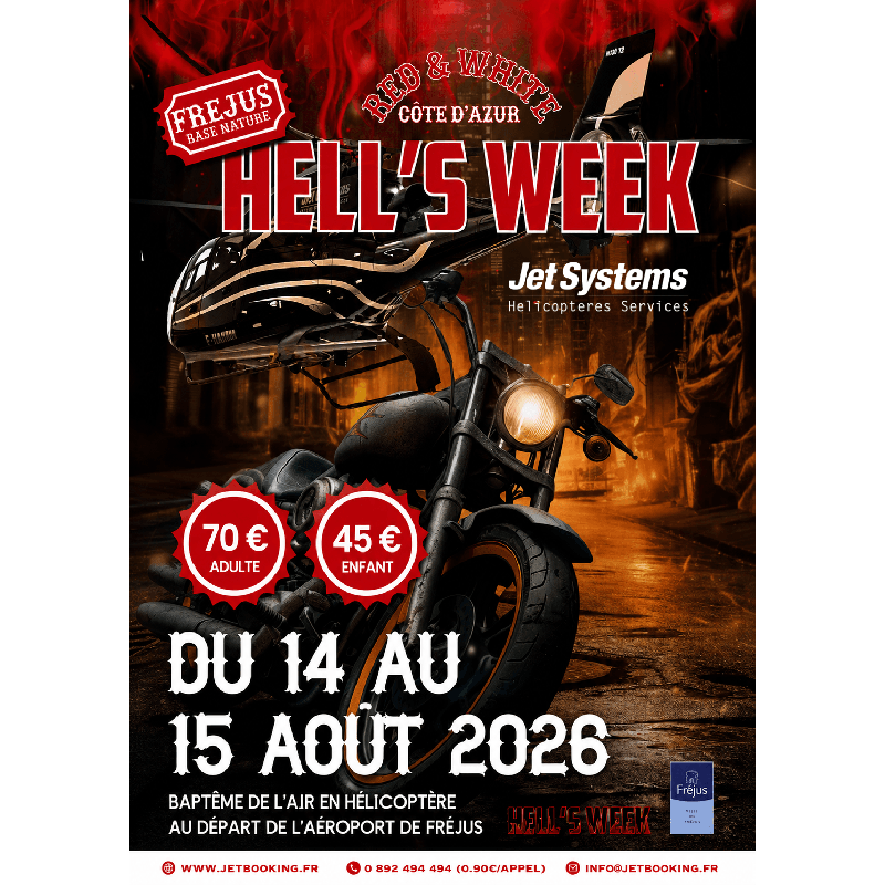 Baptême de l’air Hell’s Week 2025 à Fréjus – Vol hélicoptère 6 min | JetBooking