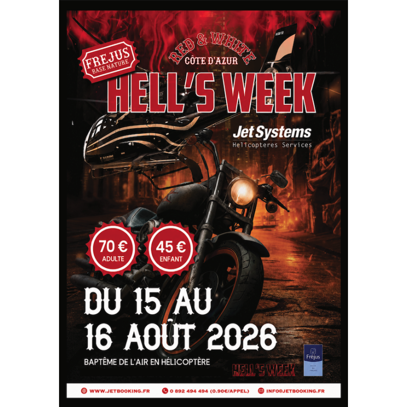Baptême de l’air Hell’s Week 2025 à Fréjus – Vol hélicoptère 6 min | JetBooking